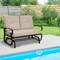 Costway 2-Person Outdoor Swing Glider Chair Bench Loveseat Cushioned Sofa Blue/Beige/Grey/Navy